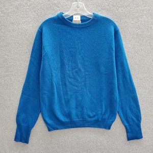 VINTAGE Carroll & Company Men Sweater Small Blue 100% Lambswool Munrospun READ‎